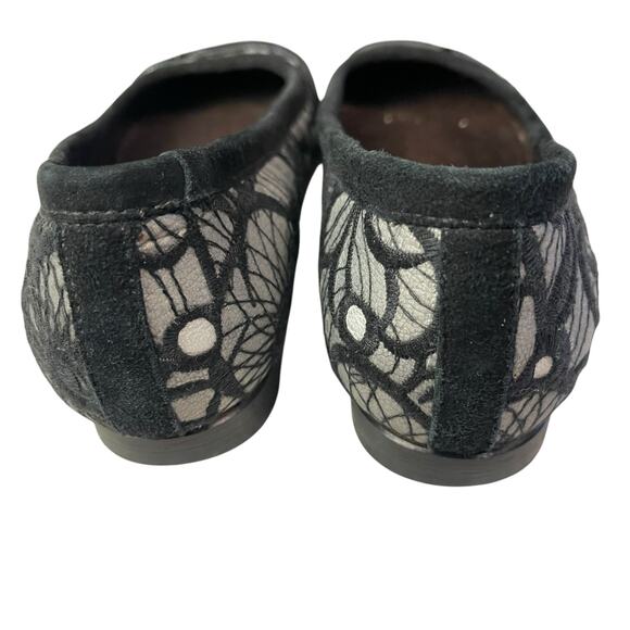 AGL Embroidered Leather Ballet Flats Rhinestone Buckle Size 7 - Picture 5 of 10